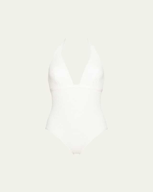 Sophisticated Halter One-Piece Swimsuit